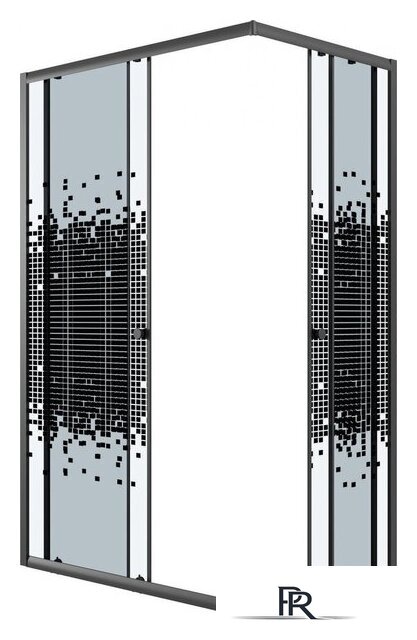 Душевой уголок Niagara Eco NG-1018-14QBLACK 100x80x190 (черный/стекло мозаика) - Изображение №2 — Интернет-магазин ПроЗаказ