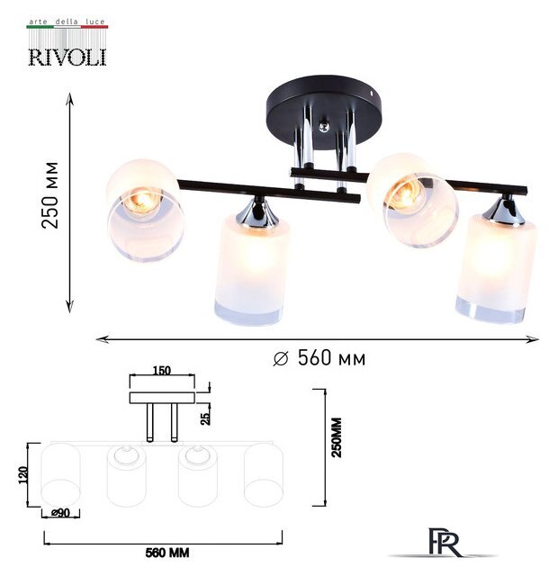 Люстра средней высоты Rivoli Marielle 9073-304 Б0051982 - Изображение №2 — Интернет-магазин ПроЗаказ