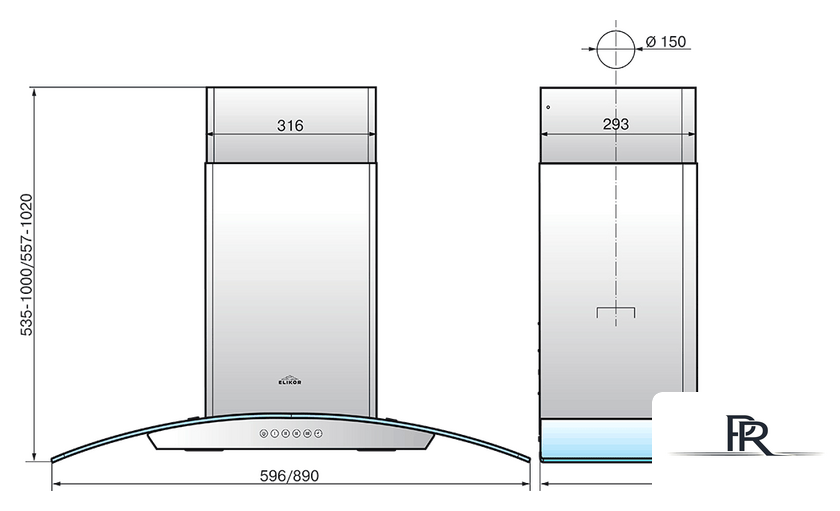 Кухонная вытяжка Elikor Аметист S4 60Н-700-Э4Д (нержавеющая сталь) - Изображение №5 — Интернет-магазин ПроЗаказ