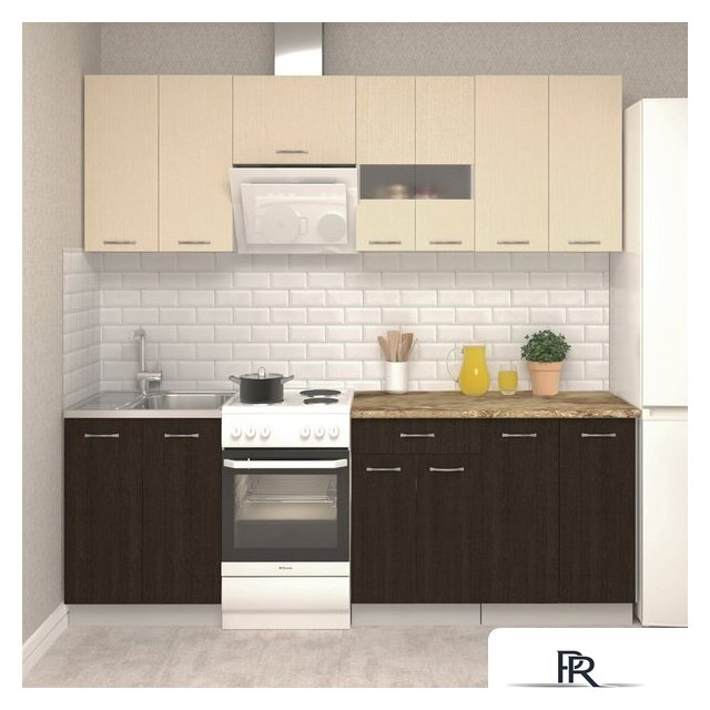 Готовая кухня Mio Tesoro Экстра-лайт 2.2 (венге светлый/венге/мадрид) - Изображение №1 — Интернет-магазин ПроЗаказ