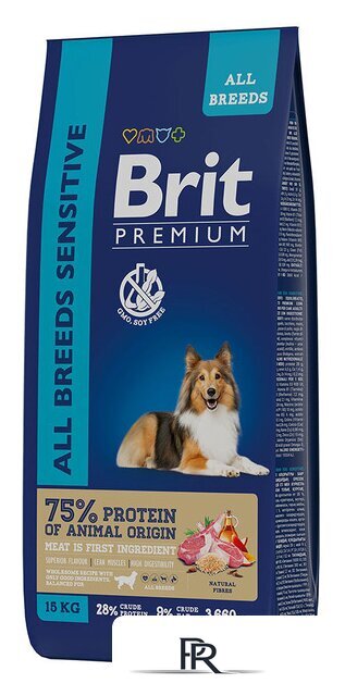 Сухой корм для собак Brit Premium Dog Sensitive ягненок и индейка 15 кг - Изображение №1 — Интернет-магазин ПроЗаказ