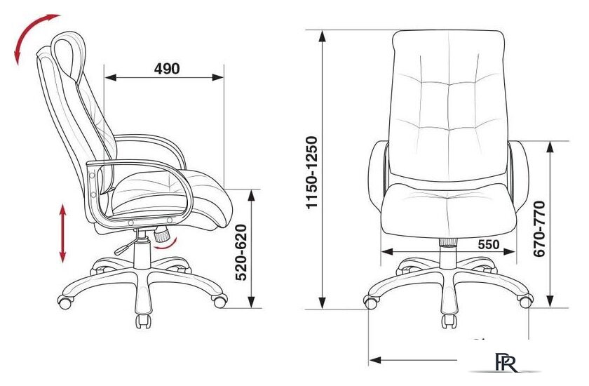 Офисное кресло Бюрократ CH-824 (песочный) - Изображение №6 — Интернет-магазин ПроЗаказ