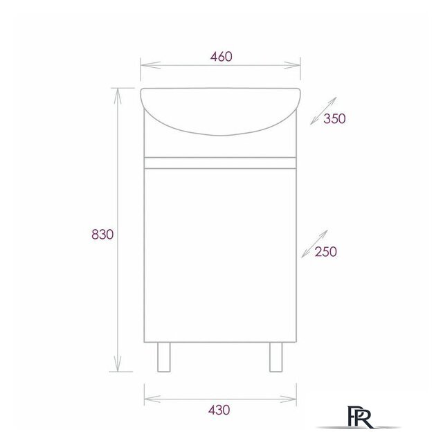  Onika Тумба под умывальник Милтон 45 104510 - Изображение №6 — Интернет-магазин ПроЗаказ