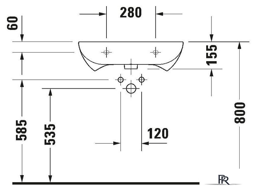 Умывальник Duravit Vital Seria D-Code 23126000002 - Изображение №5 — Интернет-магазин ПроЗаказ