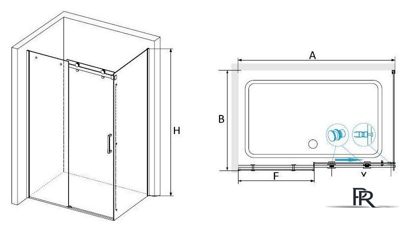 Душевой уголок RGW TO-44-1B (TO-14B + Z-060-2B) 020744128-14 120x80 (черный/прозрачное стекло) - Изображение №2 — Интернет-магазин ПроЗаказ