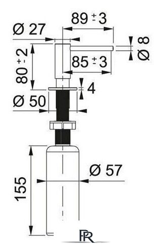 Дозатор для моющего средства Franke Atlas 112.0717.084 (нержавеющая сталь) - Изображение №4 — Интернет-магазин ПроЗаказ