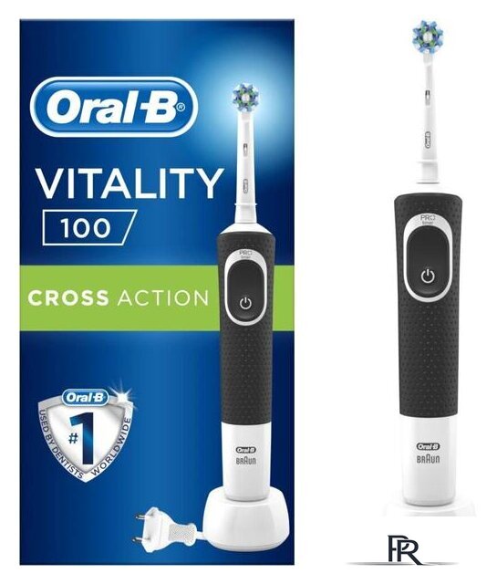 Электрическая зубная щетка Oral-B Vitality 100 Cross Action D100.413.1 (черный) - Изображение №1 — Интернет-магазин ПроЗаказ