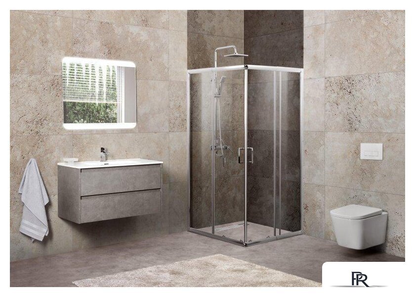 Душевой уголок BelBagno UNIQUE-A-2-85/100-C-Cr (прозрачное стекло) - Изображение №2 — Интернет-магазин ПроЗаказ