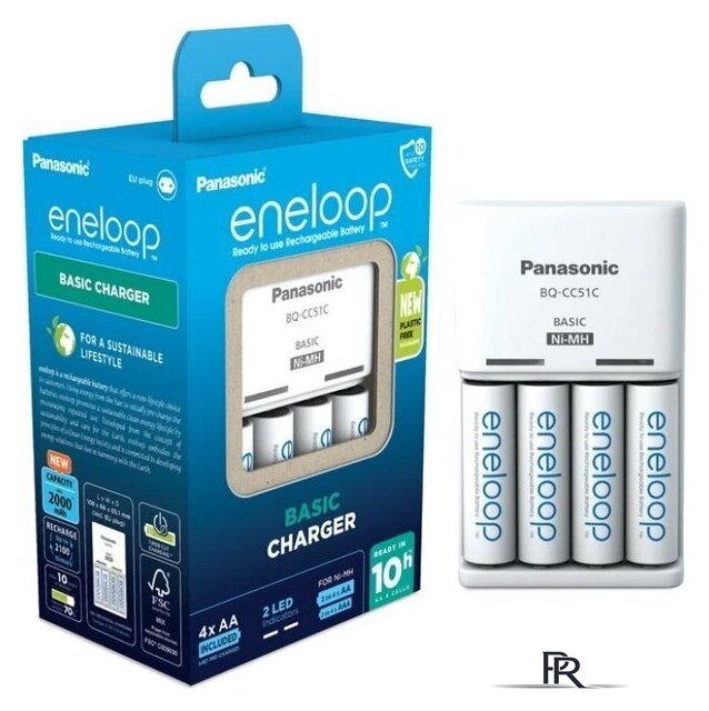 Элементы питания Panasonic Basic Charger K-KJ51MCD40E (с аккумуляторами) - Изображение №1 — Интернет-магазин ПроЗаказ