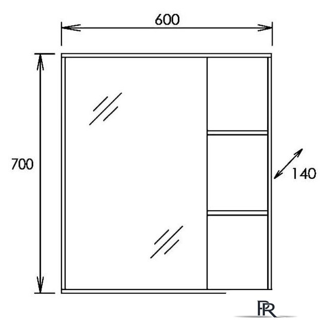  Onika Шкаф с зеркалом Тимбер 60.00У 206070 - Изображение №4 — Интернет-магазин ПроЗаказ