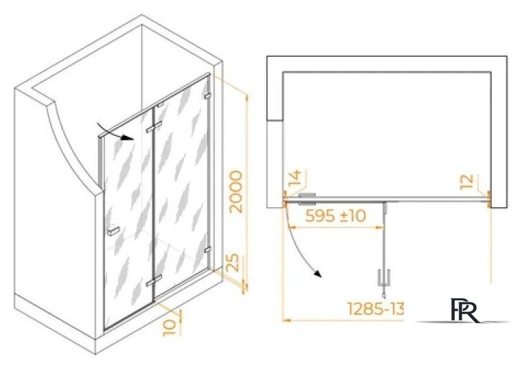 Душевая дверь RGW SV-004Gr 353200413-110 (серый/прозрачное стекло) - Изображение №2 — Интернет-магазин ПроЗаказ