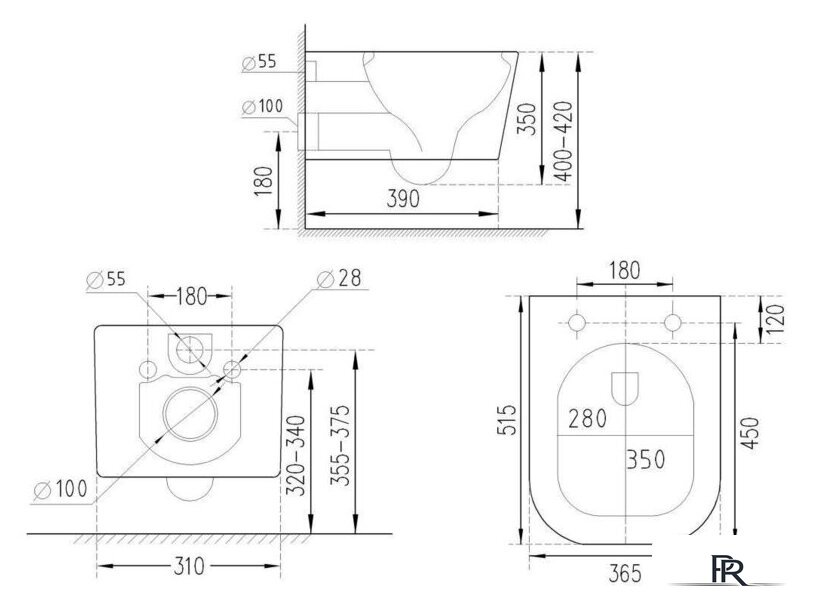 Унитаз подвесной Roxen Cube Bidet 530135-01X Rimless Soft Close с функцией биде - Изображение №14 — Интернет-магазин ПроЗаказ