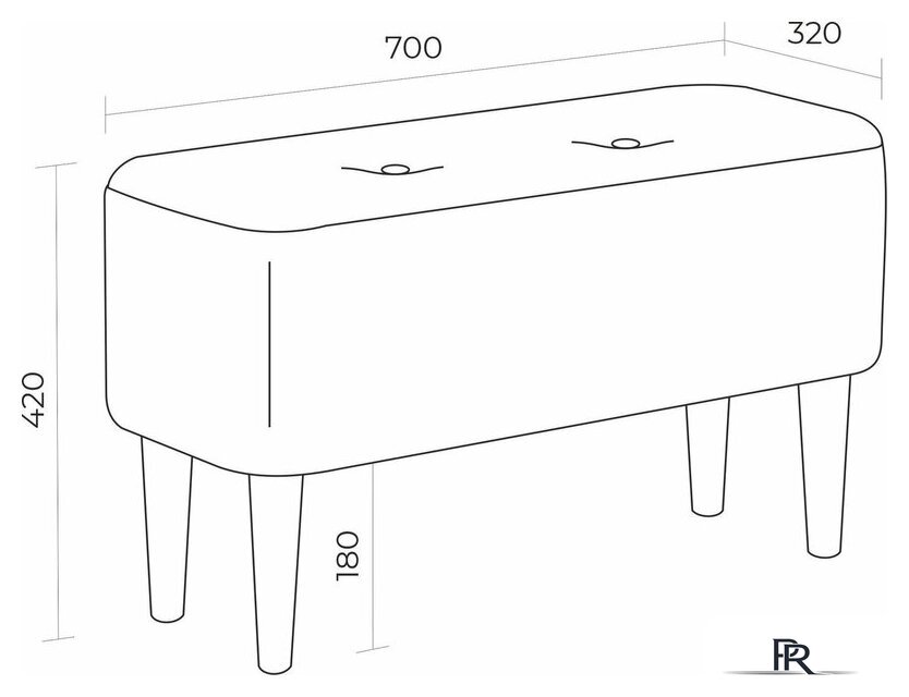 Банкетка MONOFIX Четт (микровелюр/жемчуг №02) - Изображение №1 — Интернет-магазин ПроЗаказ