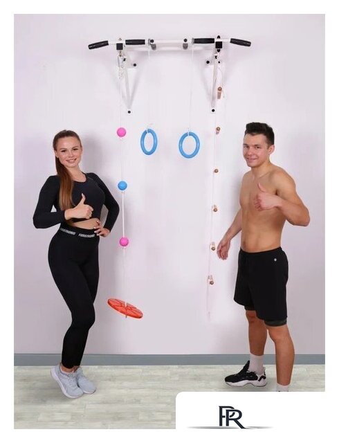 Турник Absolute Champion Оптимист АЧ 10045 (тарзанка, лестница, кольца, черный, черные ручки) - Изображение №4 — Интернет-магазин ПроЗаказ