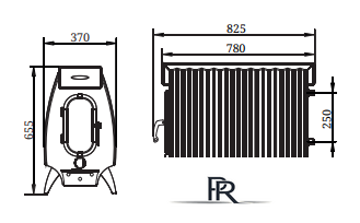 Свободностоящая печь-камин Термофор Огонь-батарея 11 Лайт (антрацит) - Изображение №3 — Интернет-магазин ПроЗаказ