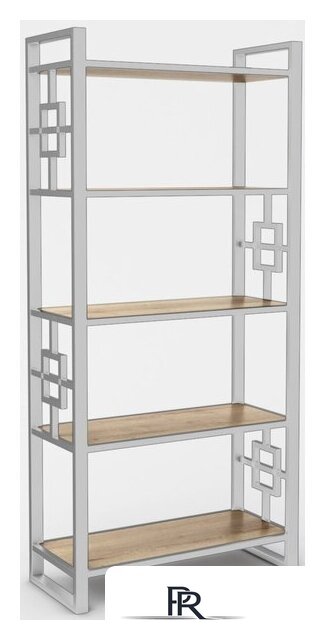 Стеллаж Hype Mebel Квадро 80x200 (белый/дуб галифакс натуральный) - Изображение №1 — Интернет-магазин ПроЗаказ