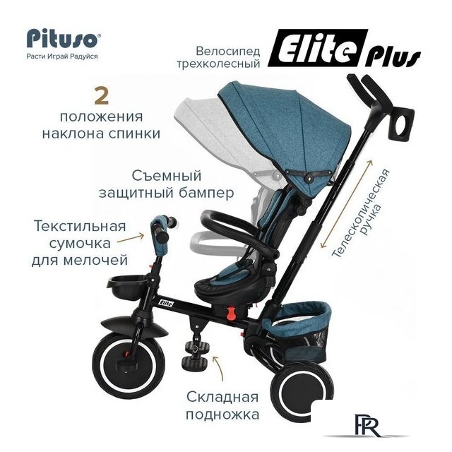 Детский велосипед Pituso Elite Plus (сине-зеленый) - Изображение №9 — Интернет-магазин ПроЗаказ