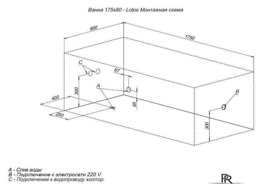 Ванна Aquanet Lotos 175x80 - Изображение №19 — Интернет-магазин ПроЗаказ