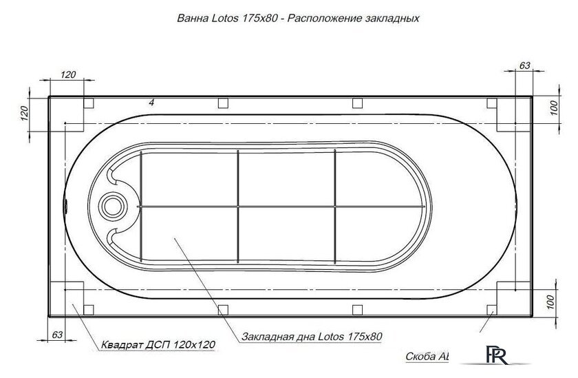 Ванна Aquanet Lotos 175x80 - Изображение №17 — Интернет-магазин ПроЗаказ