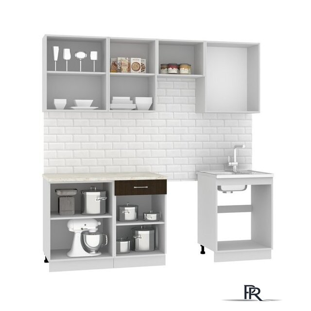 Готовая кухня Mio Tesoro Экстра-лайт 2.2 (венге светлый/венге/королевский опал) - Изображение №3 — Интернет-магазин ПроЗаказ