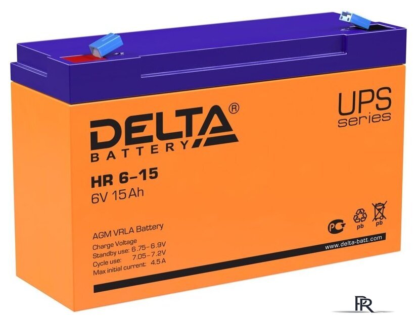 Аккумулятор для ИБП Delta HR 6-15 (6В/15 А·ч) - Изображение №1 — Интернет-магазин ПроЗаказ