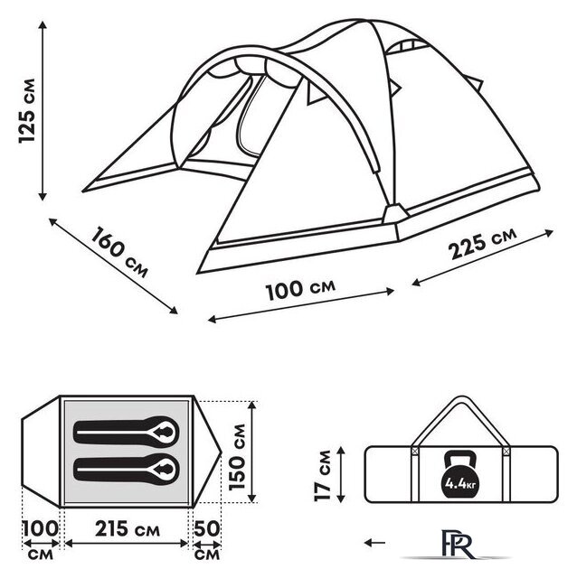 Треккинговая палатка RSP Outdoors River 2 - Изображение №28 — Интернет-магазин ПроЗаказ