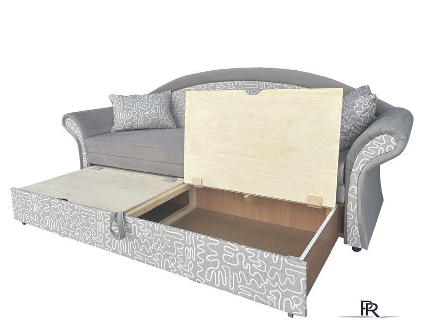 Диван Анмикс Риччи (светло-бежевый, велюр/принт инкас) - Изображение №4 — Интернет-магазин ПроЗаказ