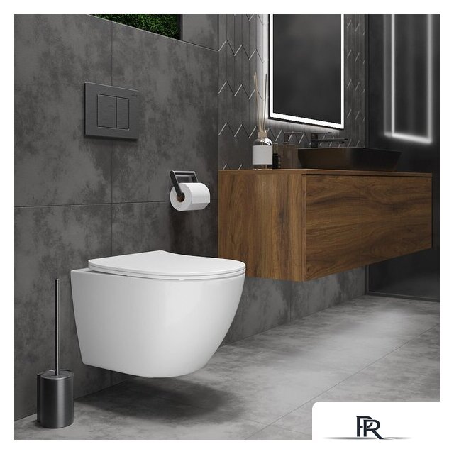 Унитаз подвесной Roxen Antares Tornado в комплекте с инсталляцией Asten Readle Zentralmodul с белой кнопкой - Изображение №8 — Интернет-магазин ПроЗаказ