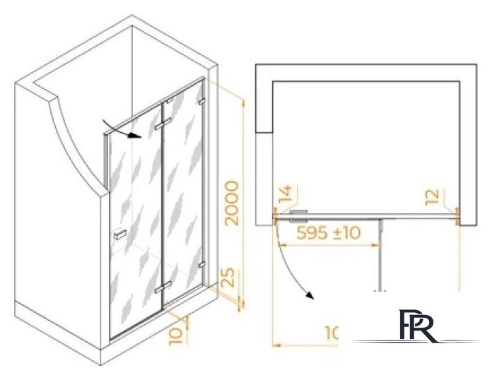 Душевая дверь RGW SV-004Gr 353200411-110 - Изображение №2 — Интернет-магазин ПроЗаказ