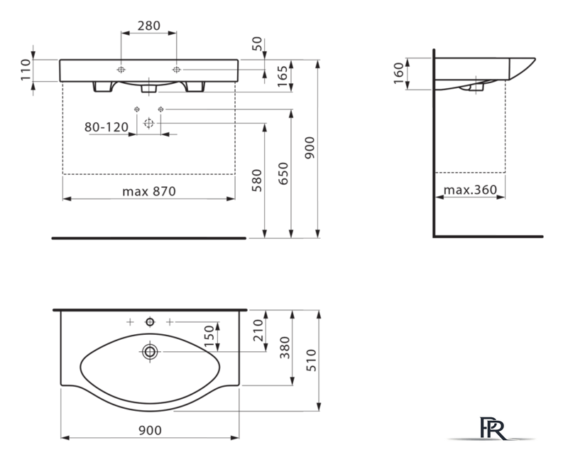 Умывальник Laufen Palace 90x51 [8117020001041] - Изображение №2 — Интернет-магазин ПроЗаказ