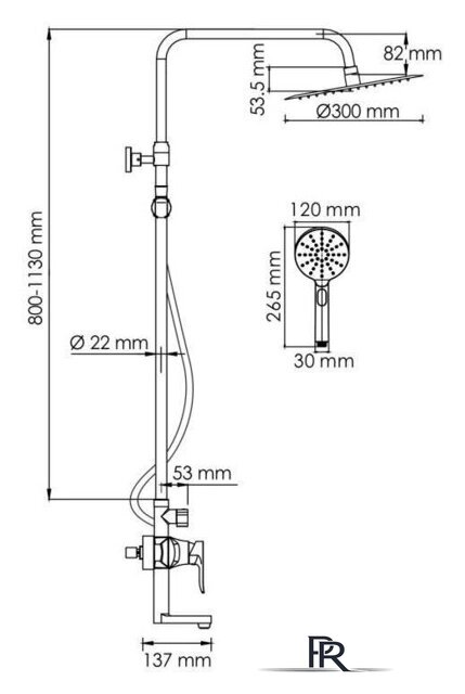 Душевая система  Wasserkraft A166.116.127.087.CH - Изображение №3 — Интернет-магазин ПроЗаказ