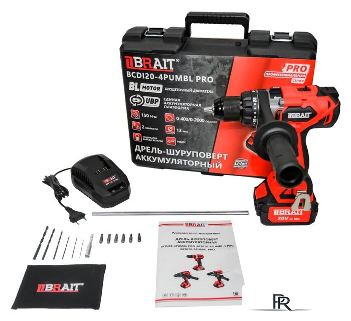 Дрель-шуруповерт Brait BCDI20-4PUMBL PRO (с 1-м АКБ, кейс) - Изображение №1 — Интернет-магазин ПроЗаказ