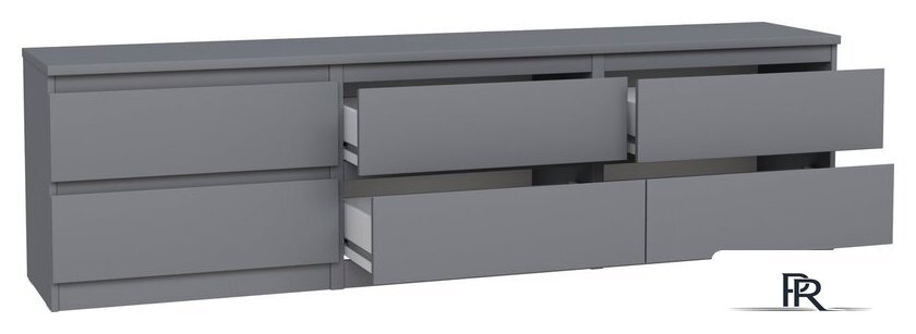 Тумба Mio Tesoro Кастор 6 ящиков 2.03.03.110.4 (серый) - Изображение №3 — Интернет-магазин ПроЗаказ