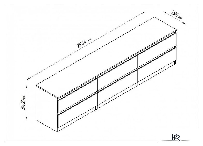 Тумба Mio Tesoro Кастор 6 ящиков 2.03.03.110.4 (серый) - Изображение №5 — Интернет-магазин ПроЗаказ
