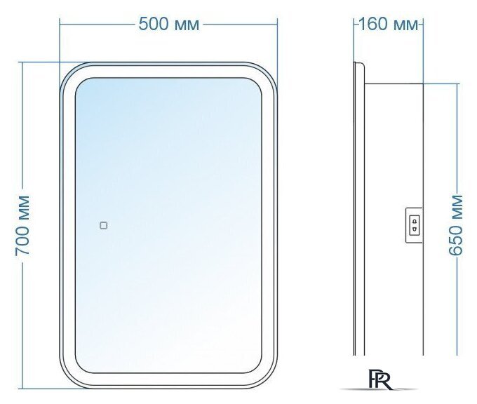  Doratiz Шкаф с зеркалом Doratiz Аква Плюс 50 2711.936 (белый,с подсветкой) - Изображение №15 — Интернет-магазин ПроЗаказ