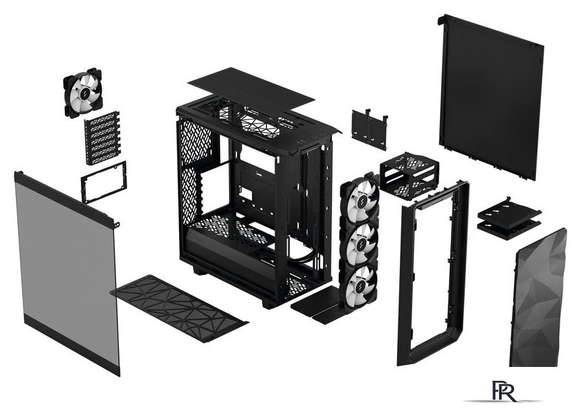 Корпус Fractal Design Meshify 2 Compact Lite RGB Black TG Light tint FD-C-MEL2C-05 - Изображение №10 — Интернет-магазин ПроЗаказ
