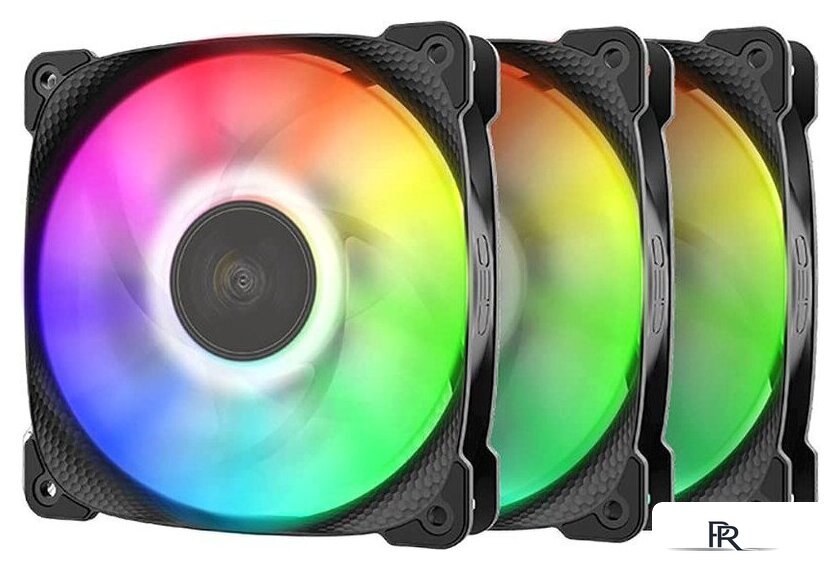 Комплект вентиляторов для корпуса Geometric Future Squama 2501 ARGB Triple Pack (черный) - Изображение №1 — Интернет-магазин ПроЗаказ