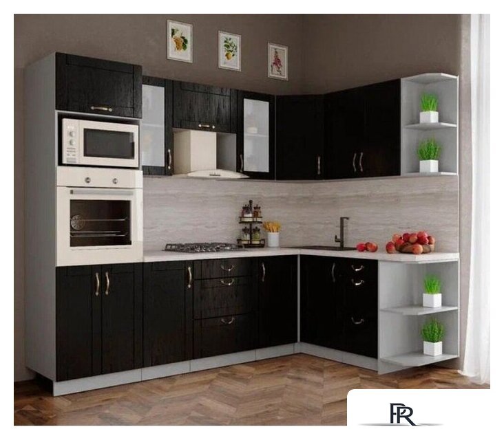 Готовая кухня Интерлиния Мила Крафт 1.68x2.6 правая (дуб английский) - Изображение №2 — Интернет-магазин ПроЗаказ