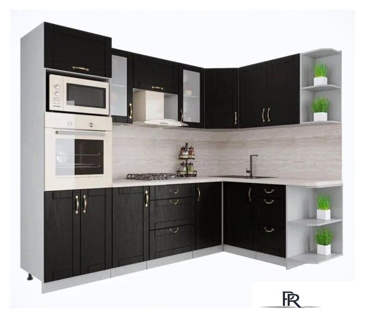 Готовая кухня Интерлиния Мила Крафт 1.68x2.6 правая (дуб английский) - Изображение №1 — Интернет-магазин ПроЗаказ