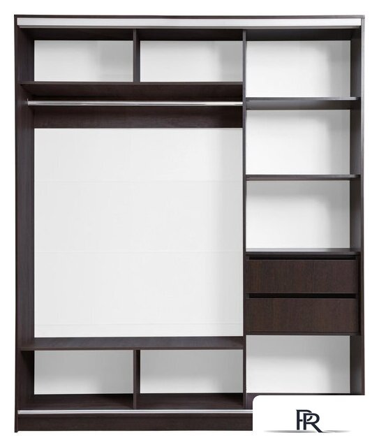 Шкаф распашной Рэйгрупп 233 VVX Elgon РГ-07.05 (венге/ хром) - Изображение №2 — Интернет-магазин ПроЗаказ