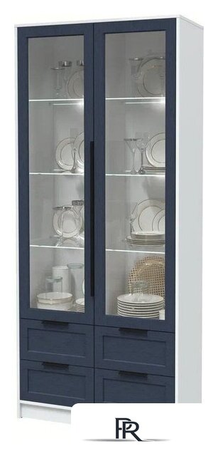 Шкаф-витрина Интерлиния Концепт Тренд КТ-ШВ2 с подсветкой (белый платинум/дуб королевский) - Изображение №2 — Интернет-магазин ПроЗаказ