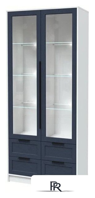 Шкаф-витрина Интерлиния Концепт Тренд КТ-ШВ2 с подсветкой (белый платинум/дуб королевский) - Изображение №1 — Интернет-магазин ПроЗаказ