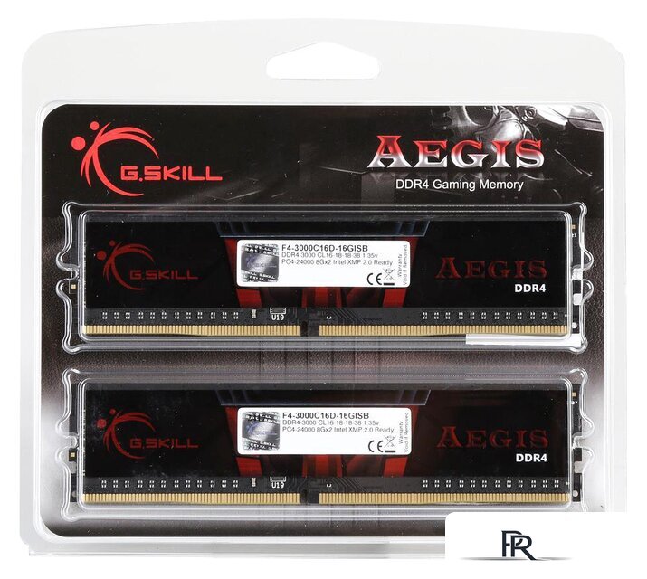 Оперативная память G.Skill Aegis 2x8GB DDR4 PC4-24000 F4-3000C16D-16GISB - Изображение №2 — Интернет-магазин ПроЗаказ