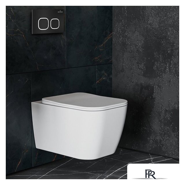 Унитаз подвесной Roxen Cube One Rimless 6 в 1 StounFix Dual Fresh 543879 (кнопка: черный матовый) - Изображение №12 — Интернет-магазин ПроЗаказ