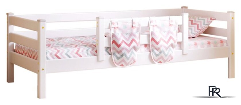 Кровать-тахта Мебельград Соня вариант 4 (массив сосны белый) - Изображение №1 — Интернет-магазин ПроЗаказ