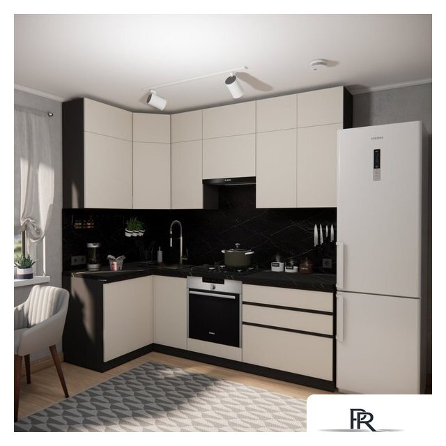 Готовая кухня ВерсоМебель Эко Премиум 1.2x2.4 левая (кашемир/ст. тунис) - Изображение №7 — Интернет-магазин ПроЗаказ