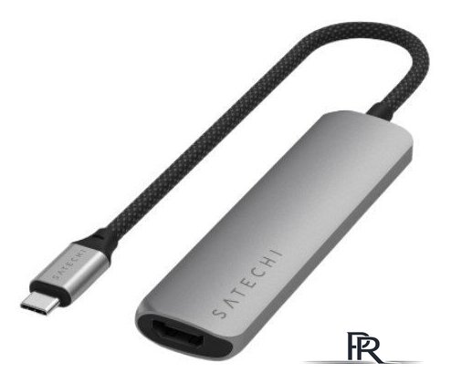 Док-станция Satechi 4-in-1 USB-C Slim Multiport Adapter 4K ST-P4SM (серый) - Изображение №1 — Интернет-магазин ПроЗаказ