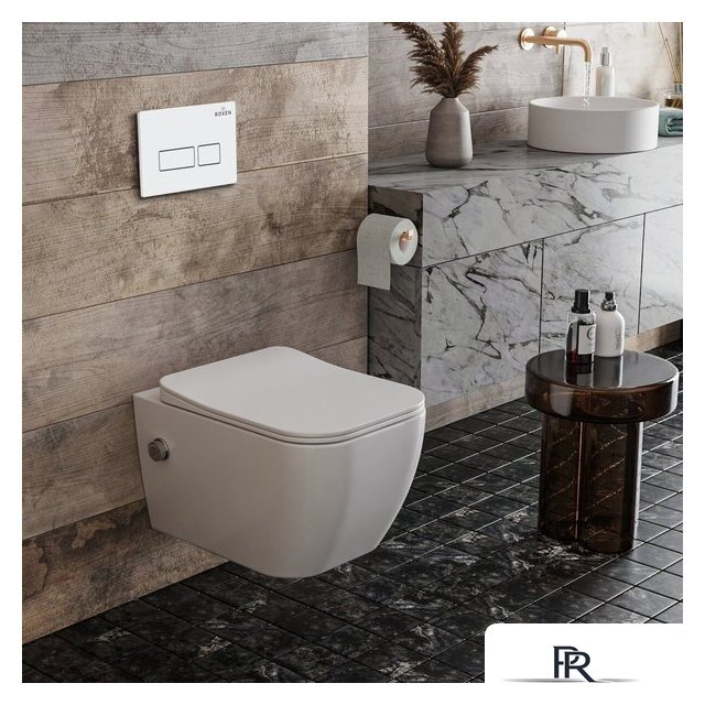 Унитаз подвесной Roxen Cube Bidet в комплекте с инсталляцией StounFix Dual Fresh 6 в 1 577477 (кнопка: белый глянец) - Изображение №10 — Интернет-магазин ПроЗаказ