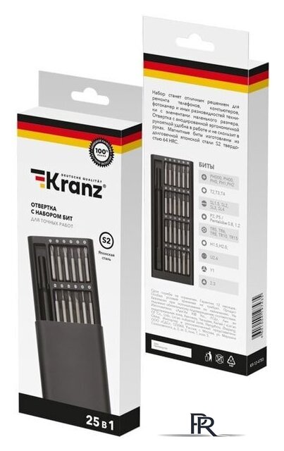 Набор отвертка с битами Kranz KR-12-4753 (25 предметов) - Изображение №2 — Интернет-магазин ПроЗаказ