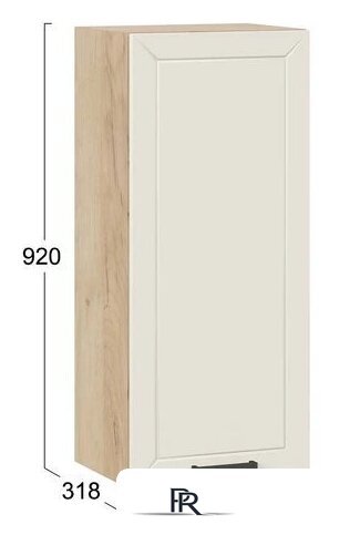 Шкаф навесной Трия Лорас 1ВВ4 с одной дверью (дуб крафт золотой/холст брюле) - Изображение №3 — Интернет-магазин ПроЗаказ